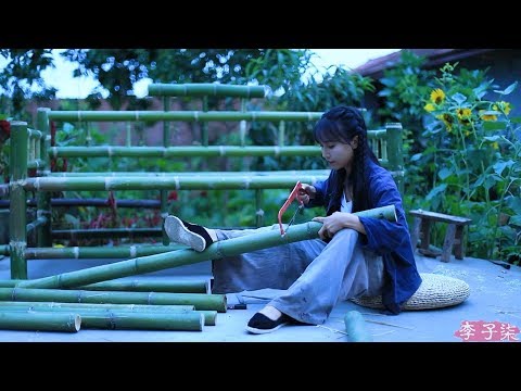 為生活添一抹淡雅綠意，用砍下的竹子制些物件兒——竹沙發 Bamboo
  Sofa|Liziqi channel